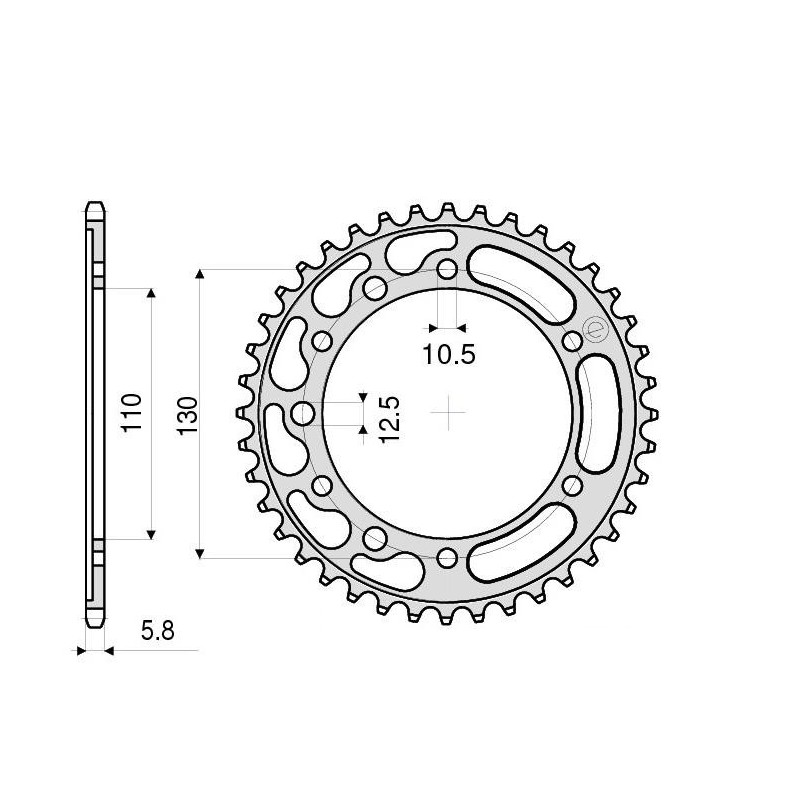 CORONA DE ACERO PARA CADENA 520 KAWASAKI NINJA 300 2013-2018