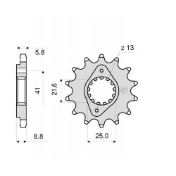 PIGNONE IN ACCIAIO PER CATENA 520 KAWASAKI NINJA 400 2018-2020