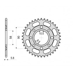 CORONA IN ACCIAIO PER CATENA 520 KTM DUKE 125 2011-2013*