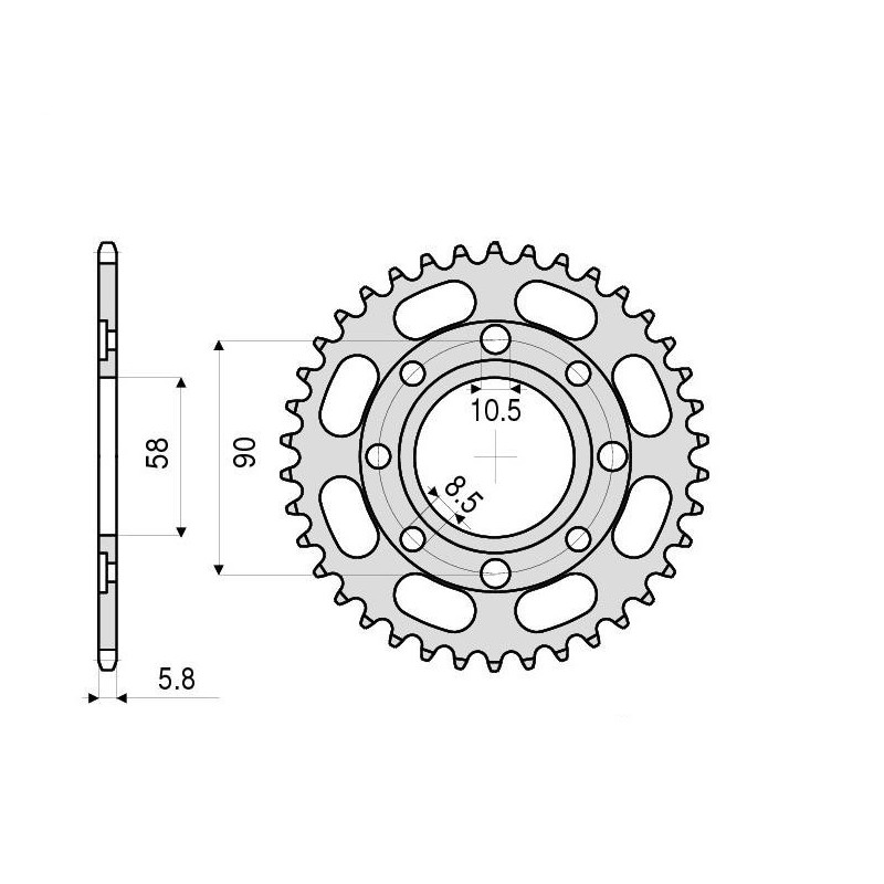STAHL-KETTENRAD FÜR KETTE 520 KTM DUKE 125 2011-2013*