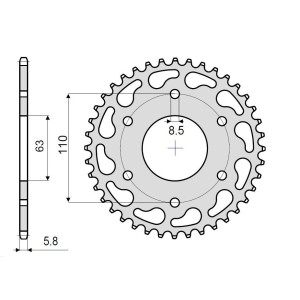 STAHL-KETTENRAD FÜR KETTE 520 KTM DUKE 125 2014-2016*