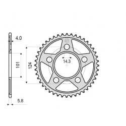 ALUMINIUM-KETTENRAD FÜR KETTE 520 KTM RC8 1190 2008-2013, SUPERMOTO 950 2005-2008, SUPERMOTO 990 2007-2012