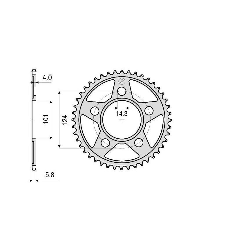 CORONA DE ALUMINIO PARA CADENA 520 KTM RC8 1190 2008-2013, SUPERMOTO 950 2005-2008, SUPERMOTO 990 2007-2012