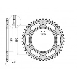 CORONA DE ACERO PARA CADENA 525 KTM 1190 ADVENTURE/R 2013-2016