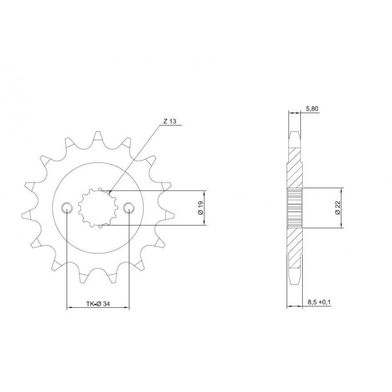 STEEL FRONT SPROCKET FOR 520 CHAIN KTM 390 DUKE 2014-2020