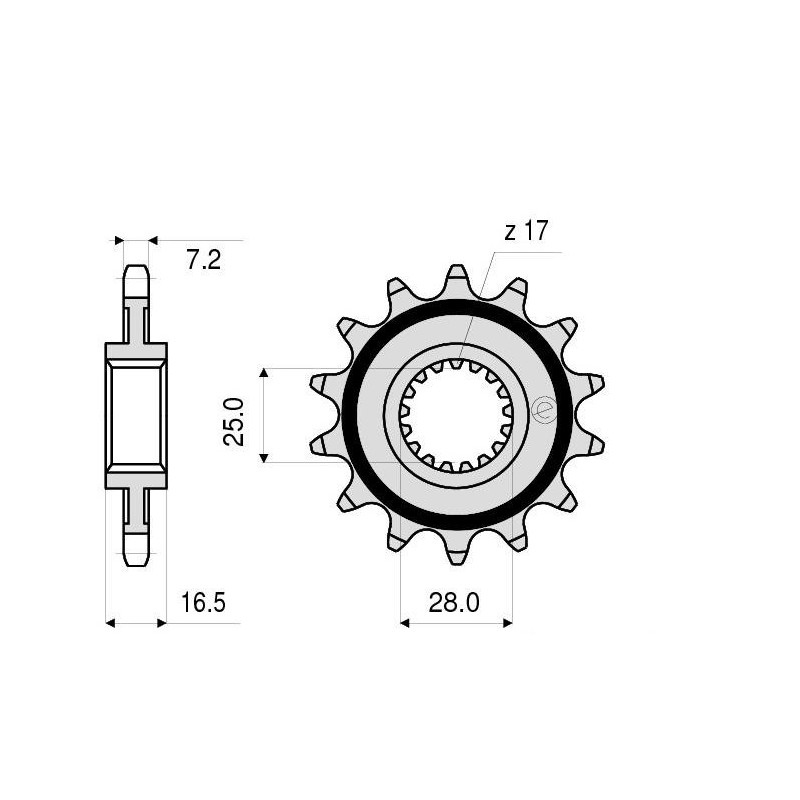 STEEL FRONT SPROCKET FOR 525 CHAIN KTM 1090 ADVENTURE 2017-2019, KTM 1090 ADVENTURE R 2017-2019