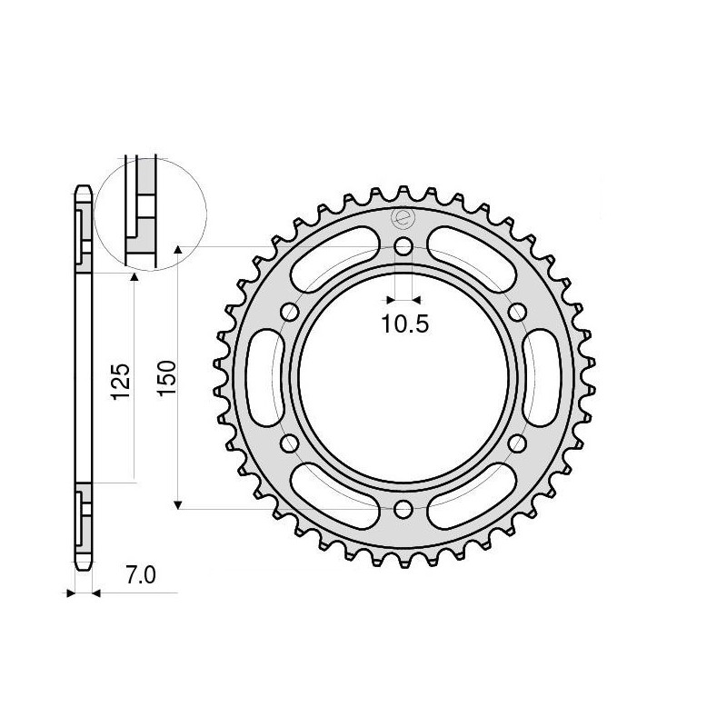 STEEL REAR SPROCKET FOR 525 CHAIN KTM 1090 ADVENTURE 2017-2019, KTM 1090 ADVENTURE R 2017-2019