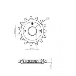 PIGNONE IN ACCIAIO PER CATENA 525 SUZUKI V-STROM 650 2004-2020, V-STROM 650 XT 2015-2020