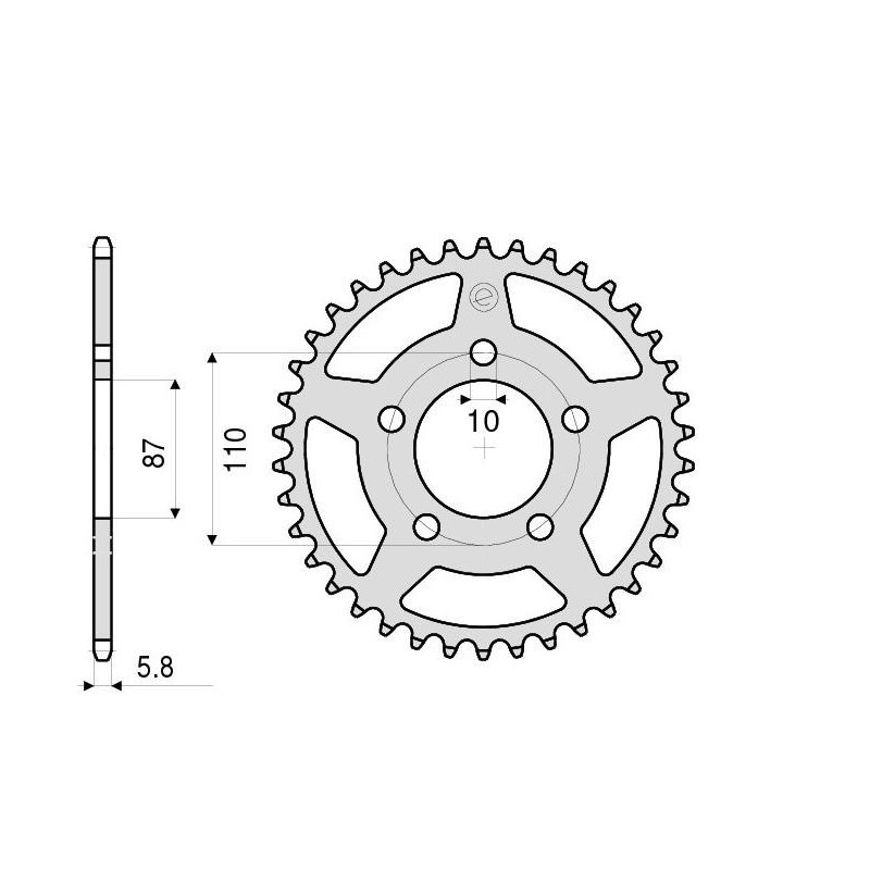 CORONA IN ERGAL PER CATENA 520 SUZUKI GLADIUS 650 2009-2016