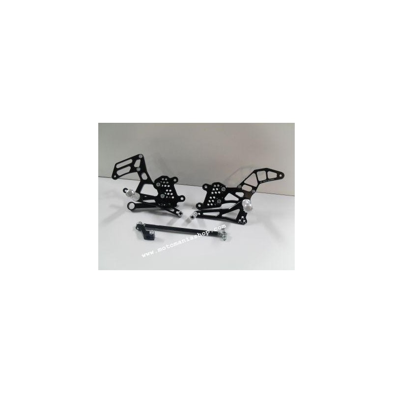 ESTRIBERAS TRASERAS AJUSTABLES 4-RACING BMW S 1000 RR 2009-2014 (CAMBIO NORMAL / MARCHA ATRÁS) NEGRO