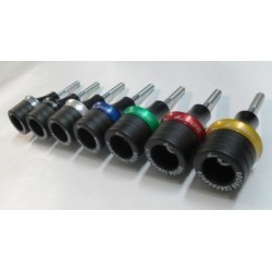 COPPIA TAMPONI PROTEZIONE TELAIO 4-RACING APRILIA TUONO 1000 R 2006-2010 NERO