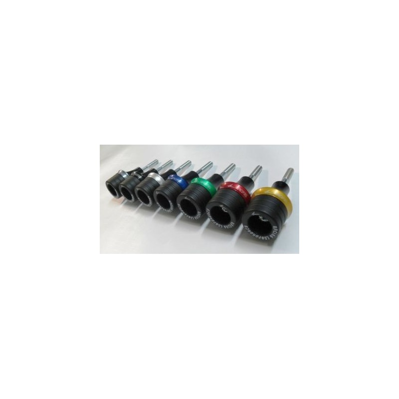 COPPIA TAMPONI PROTEZIONE TELAIO 4-RACING APRILIA TUONO 1000 R 2006-2010 NERO