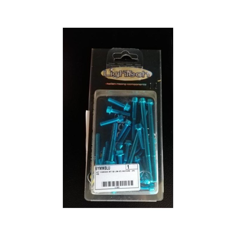 ERGAL LIGHTECH SCREWS KIT YAMAHA MT-03 2006-2013 ENGINE, LIGHT BLUE