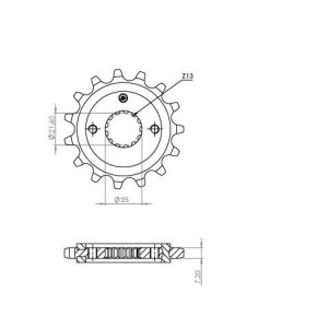 PIGNONE IN ACCIAIO PER CATENA 525 TRIUMPH STREET TRIPLE 765 R 2017-2020, STREET TRIPLE 765 S 2017-2020