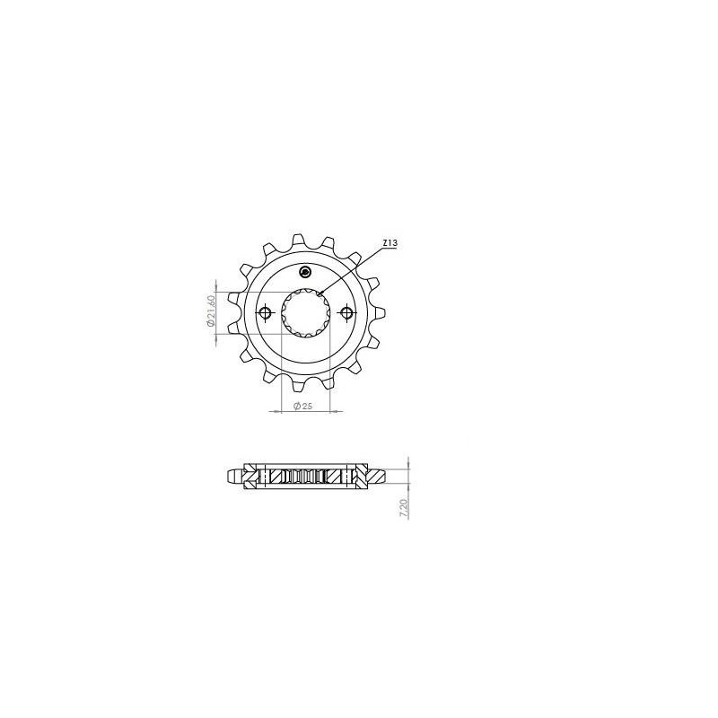 STEEL FRONT SPROCKET FOR 525 CHAIN TRIUMPH STREET TRIPLE 765 R 2017-2020, STREET TRIPLE 765 S 2017-2020