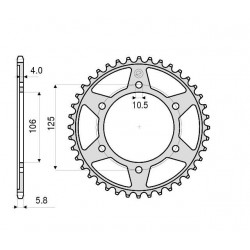 ALUMINIUM-KETTENRAD FÜR KETTE 520 TRIUMPH DAYTONA 675/R 2006-2015