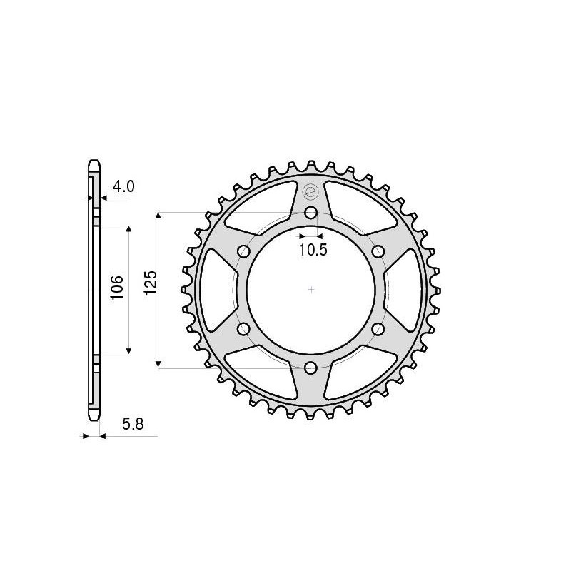 ALUMINIUM-KETTENRAD FÜR KETTE 520 TRIUMPH DAYTONA 675/R 2006-2015