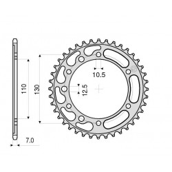 CORONA DE ACERO PARA CADENA 525 YAMAHA R6 2006-2020