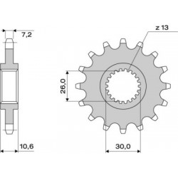 PIÑON DE ACERO PARA CADENA 525 YAMAHA TRACER 700 2016-2019