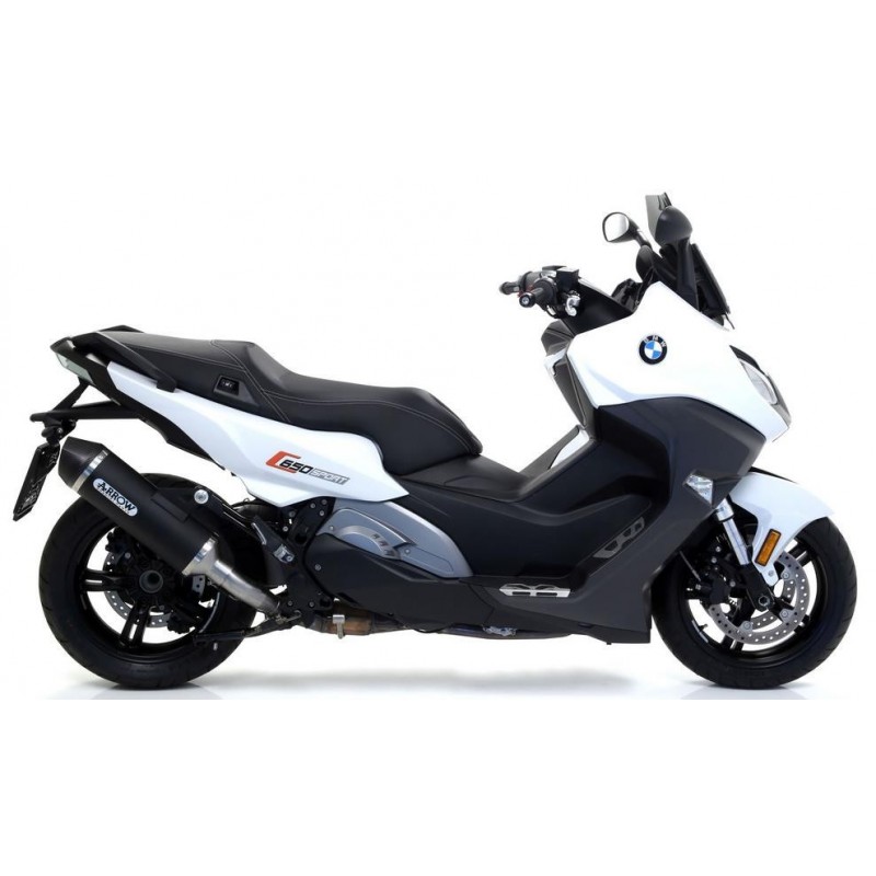 TERMINALE ARROW RACE-TECH BMW C 650 SPORT 2016-2020, ALLUMINIO DARK/CARBONIO, CATALIZZATO