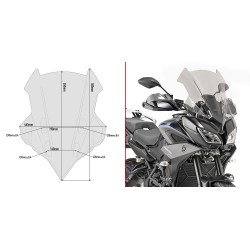 PARABRISAS GIVI YAMAHA TRACER 900 2018-2020, TRACER 900 GT 2018-2020, AHUMADO