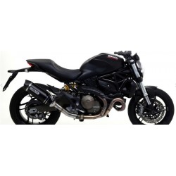 ARROW RACE-TECH EXHAUST DUCATI MONSTER 821 2014-2017, DARK ALUMINUM/CARBON, CATALYTIC