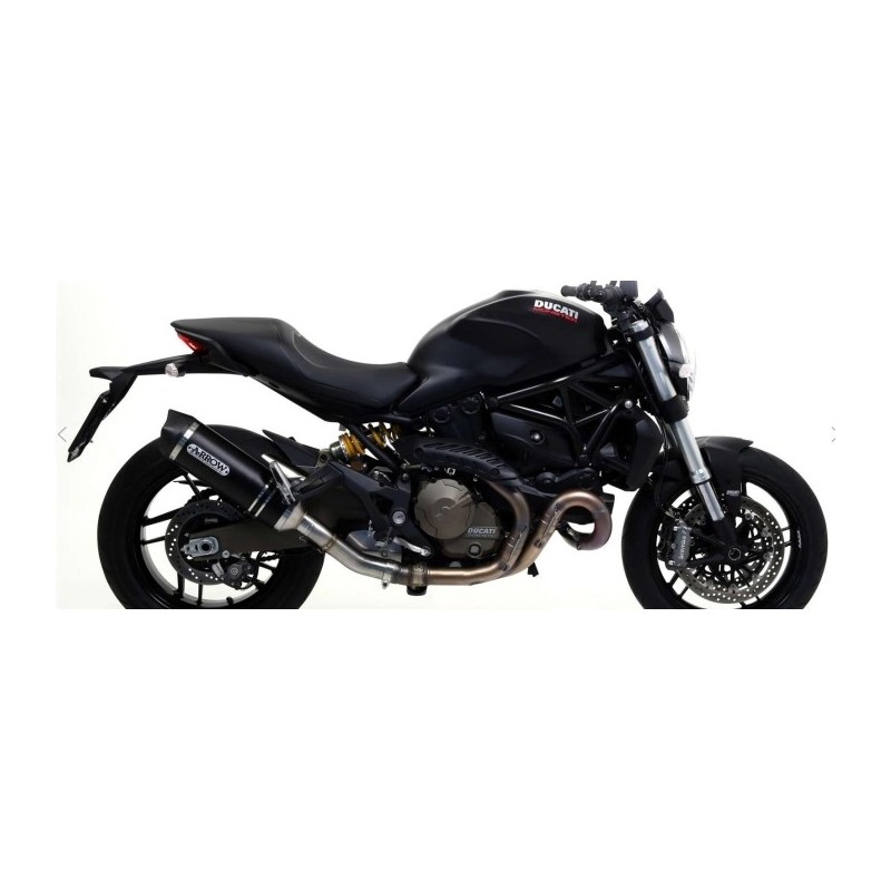 ARROW RACE-TECH EXHAUST DUCATI MONSTER 821 2014-2017, DARK ALUMINUM/CARBON, CATALYTIC