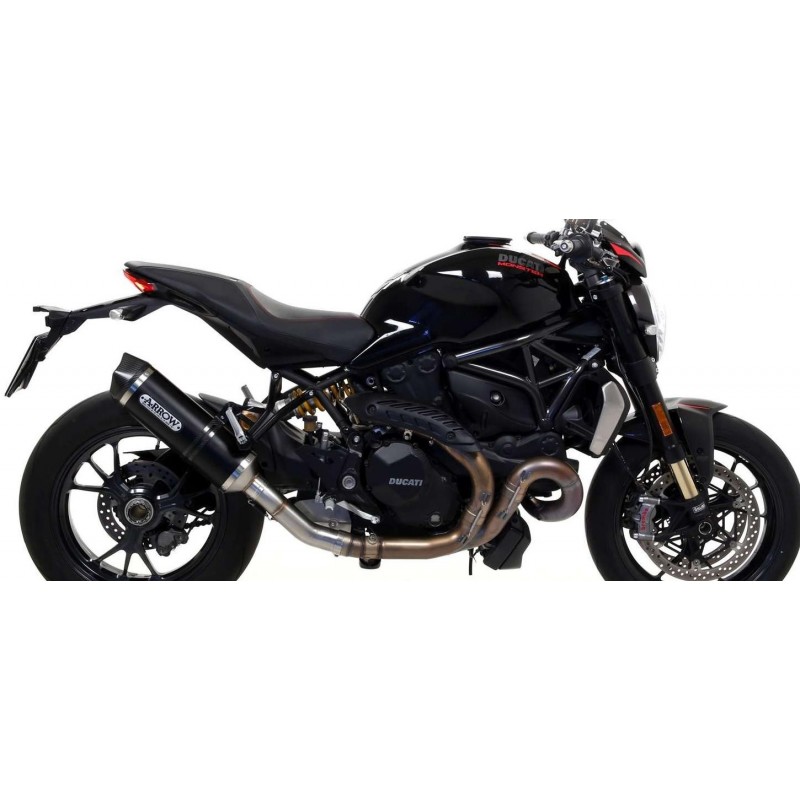 ARROW RACE-TECH EXHAUST DUCATI MONSTER 1200 R 2016-2019, DARK ALUMINUM/CARBON, CATALYTIC