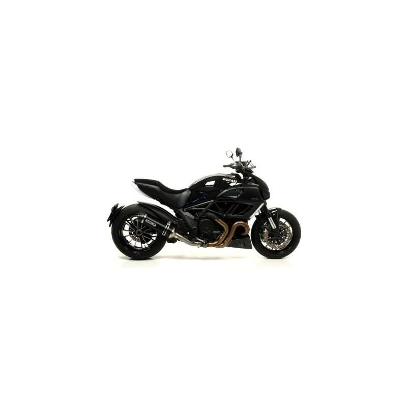 TERMINALE ARROW RACE-TECH DUCATI DIAVEL 1200 2011-2018, ALLUMINIO DARK/CARBONIO, CATALIZZATO