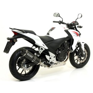 TERMINALE ARROW RACE-TECH HONDA CB 500 F 2013-2015, ALLUMINIO DARK/CARBONIO, OMOLOGATO