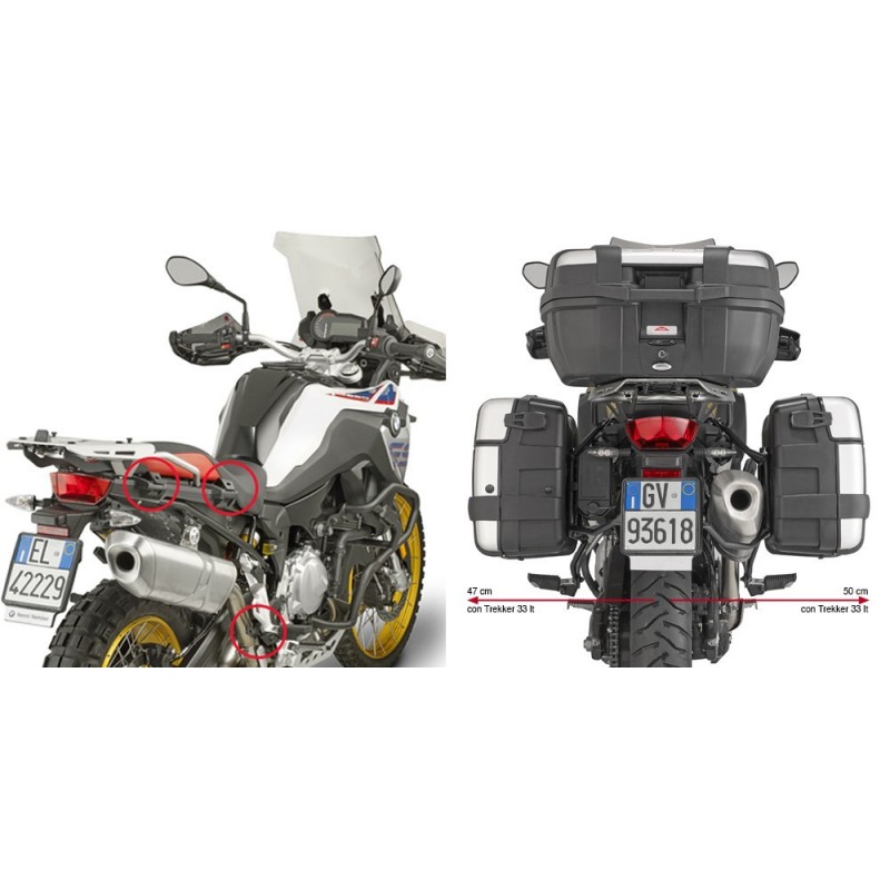SIDE HOLDER WITH QUICK GIVI ATTACHMENT FOR SIDE CASES MONOKEY BMW F 750 GS 2018-2020