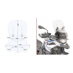 GIVI SLIDING SCREEN BMW F 750 GS 2018-2020, TRANSPARENT