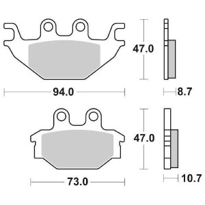 HINTERER BREMSBELAGSATZ AUS KERAMIK SBS 810 HF YAMAHA YZF-R 125 2014-2018