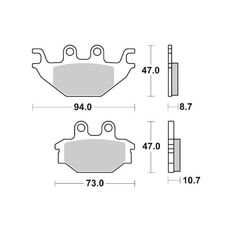 SET PASTIGLIE FRENO POSTERIORI CERAMICA SBS 810 HF YAMAHA YZF-R 125 2008-2013