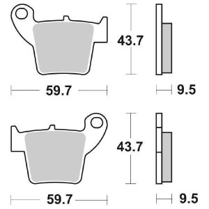 SET PASTIGLIE FRENO POSTERIORI SINTERIZZATE SBS 777 RSI HONDA CRF 450 R 2002-2003