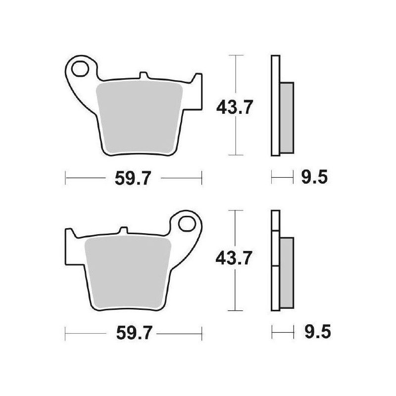SET PASTIGLIE FRENO POSTERIORI SINTERIZZATE SBS 777 RSI HONDA CRF 450 R 2002-2003