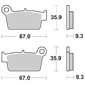 SINTERED REAR BRAKE PADS SET SBS 790 RSI KAWASAKI KX 250 F 2004-2005