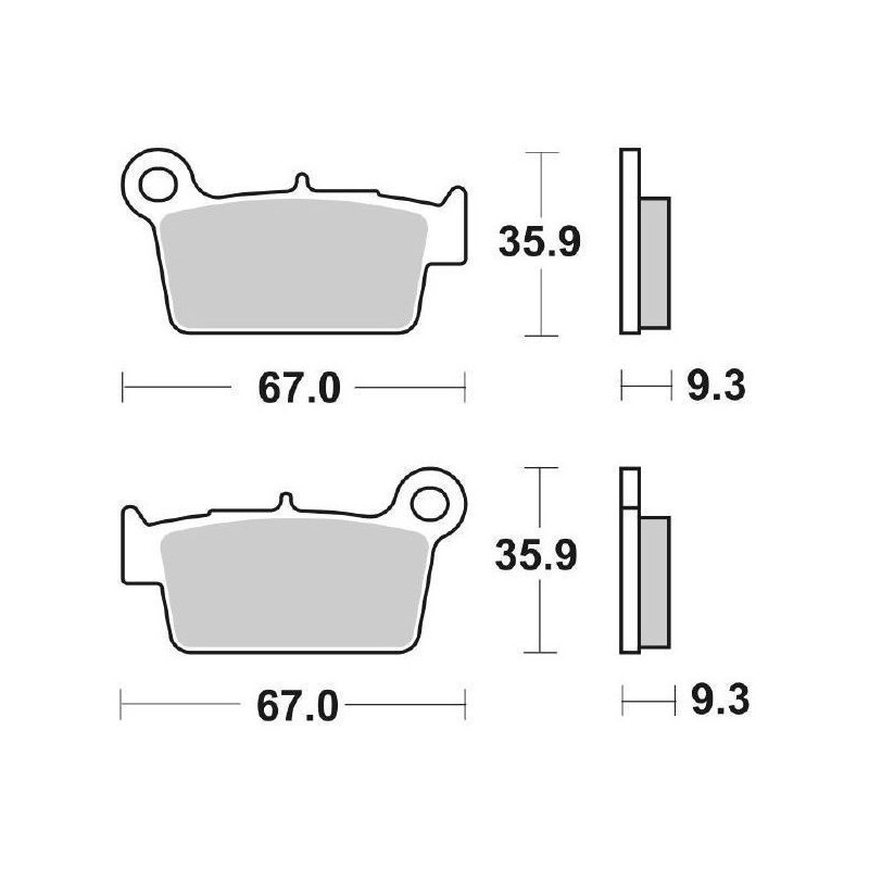 SET PASTIGLIE FRENO POSTERIORI SINTERIZZATE SBS 790 SI YAMAHA WR 450 F 2007-2011