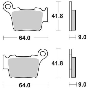 SINTERED REAR BRAKE PADS SET SBS 791 SI KTM EXC 250 2004