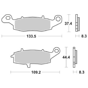 SINTERED FRONT BRAKE PADS SET SBS 704-705 HS KAWASAKI Z 750 2004-2006