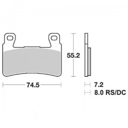 PASTILLAS DE FRENO DELANTERAS SINTERIZADAS SBS 734 HS HONDA CBR 929 RR 2000-2001