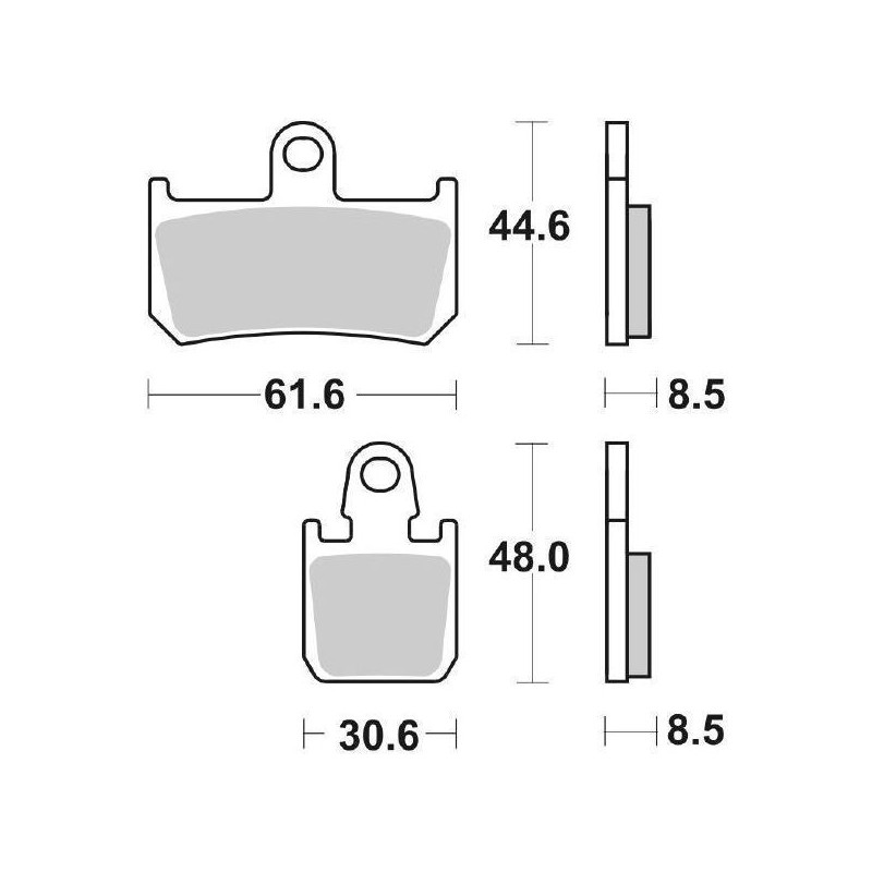 SINTERED FRONT BRAKE PADS SET SBS 839 HS YAMAHA MT-01 2007-2013