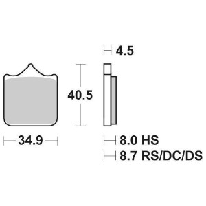 SBS 870 HS SINTERED FRONT BRAKE PADS SET BMW S 1000 R 2017-2020