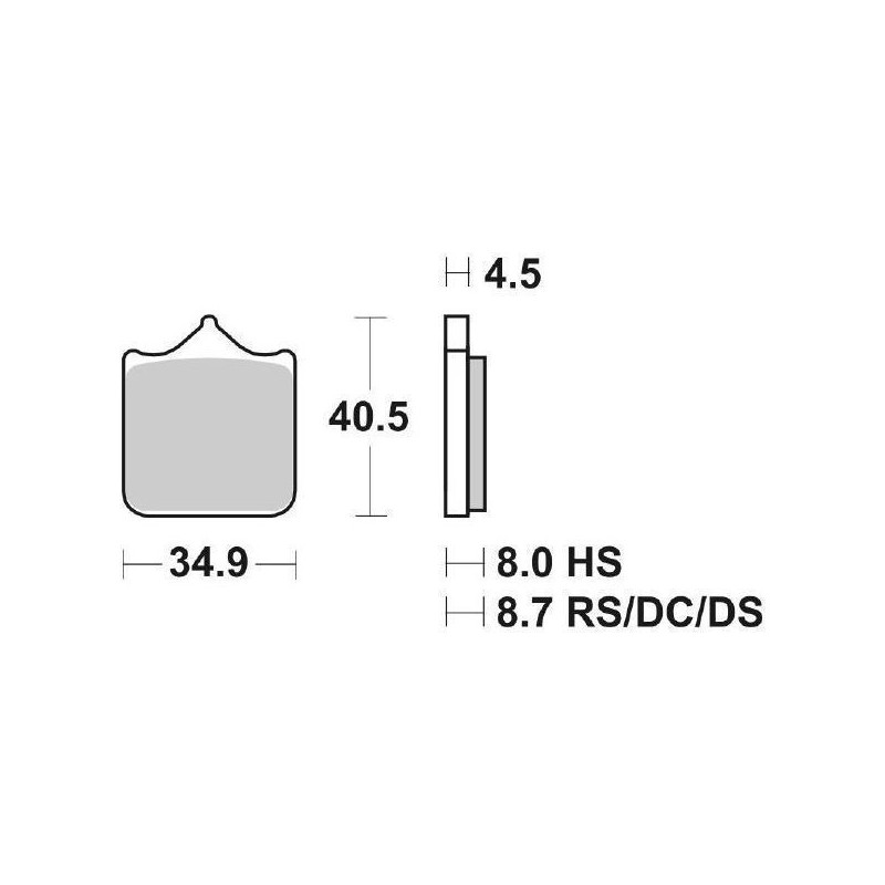 SBS 870 HS SINTERED FRONT BRAKE PADS SET BMW S 1000 R 2017-2020