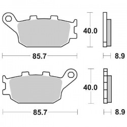 SET PASTIGLIE FRENO POSTERIORI SINTERIZZATE SBS 657 LS HONDA HORNET 600 2002