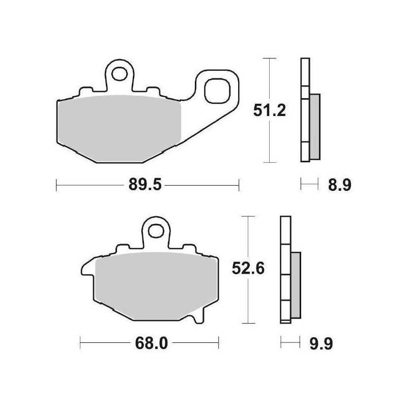 SET PASTIGLIE FRENO POSTERIORI SINTERIZZATE SBS 687 LS KAWASAKI ZX-6RR 600 2005-2006