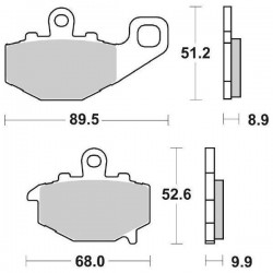 PASTILLAS DE FRENO TRASERAS SINTERIZADAS SBS 687 LS KAWASAKI ER-6N 2006-2008