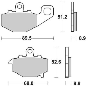SINTER BREMSBELÄGE HINTEN SBS 687 LS KAWASAKI ER-6N 2009-2011
