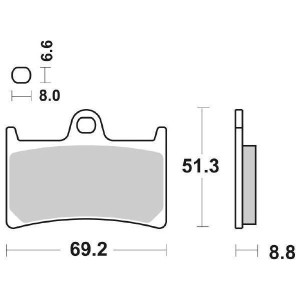 PASTILLAS DE FRENO DELANTERAS DUAL CARBON SBS 634 DC YAMAHA R6 2006-2007