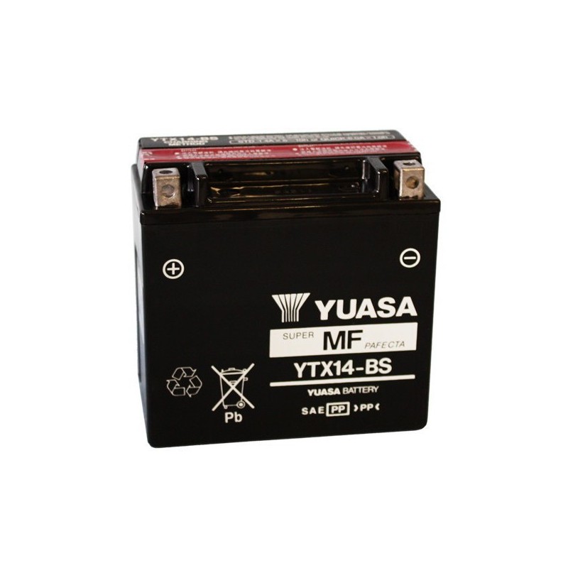 BATTERIA YUASA YTX14-BS SENZA MANUTENZIONE CON ACIDO A CORREDO TRIUMPH SPEED TRIPLE 955 2002-2004